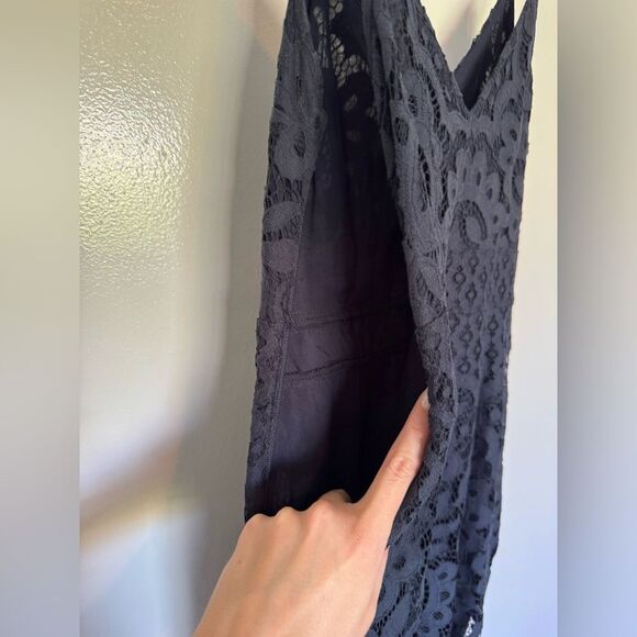 Abercrombie & Fitch Navy Cotton Eyelet Mini Dress Small - Picture 5 of 6